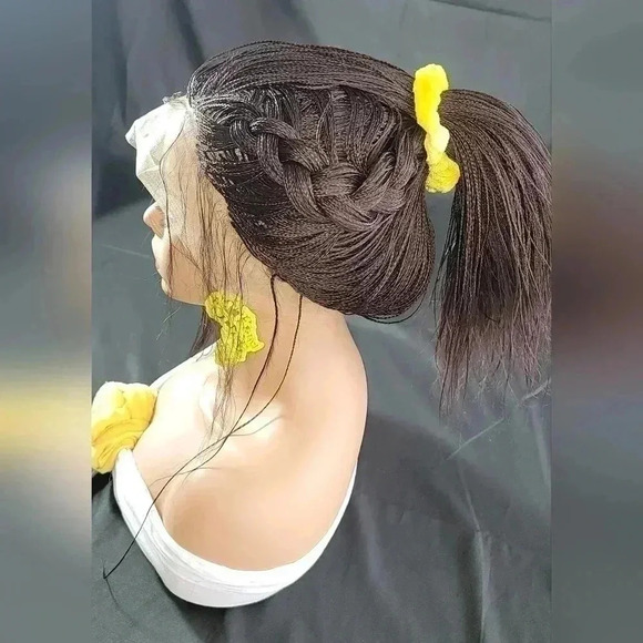 Braided full  Lace Wig Micro millions braids, medium, #99j red wine N… - Picture 13 of 17